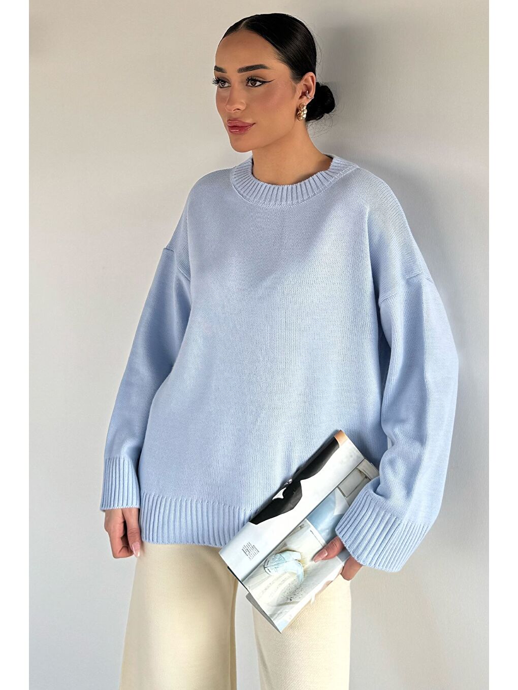 Mavi Kadın Bisiklet Yaka Triko Kazak-3