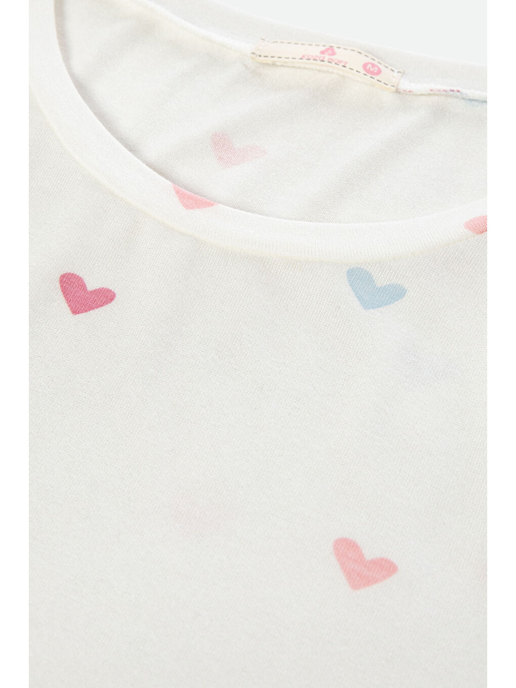 Lila Kadın Kalp Desenli Kısa Kollu Pijama Takımı-3