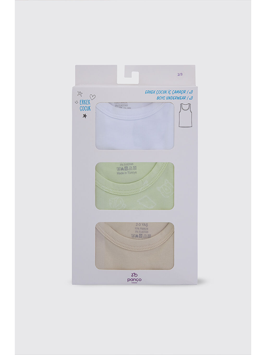 Karışık Erkek Çocuk 3'lü Atlet Seti-2