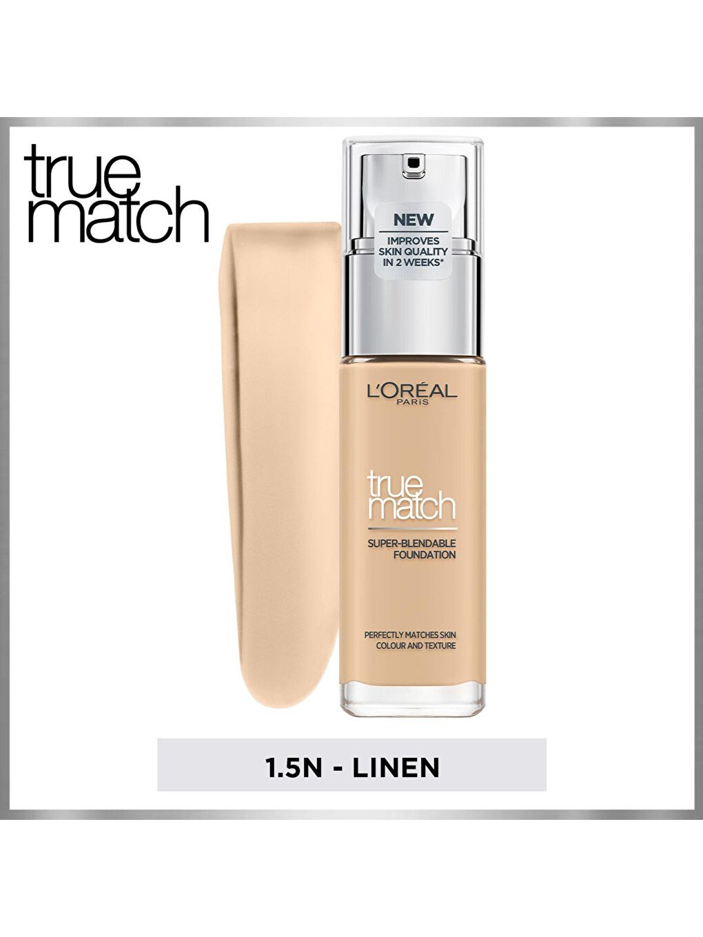 L'Oreal Paris Nude True Match Bakım Yapan Fondöten 1.5 Linen (30 ml) - 3