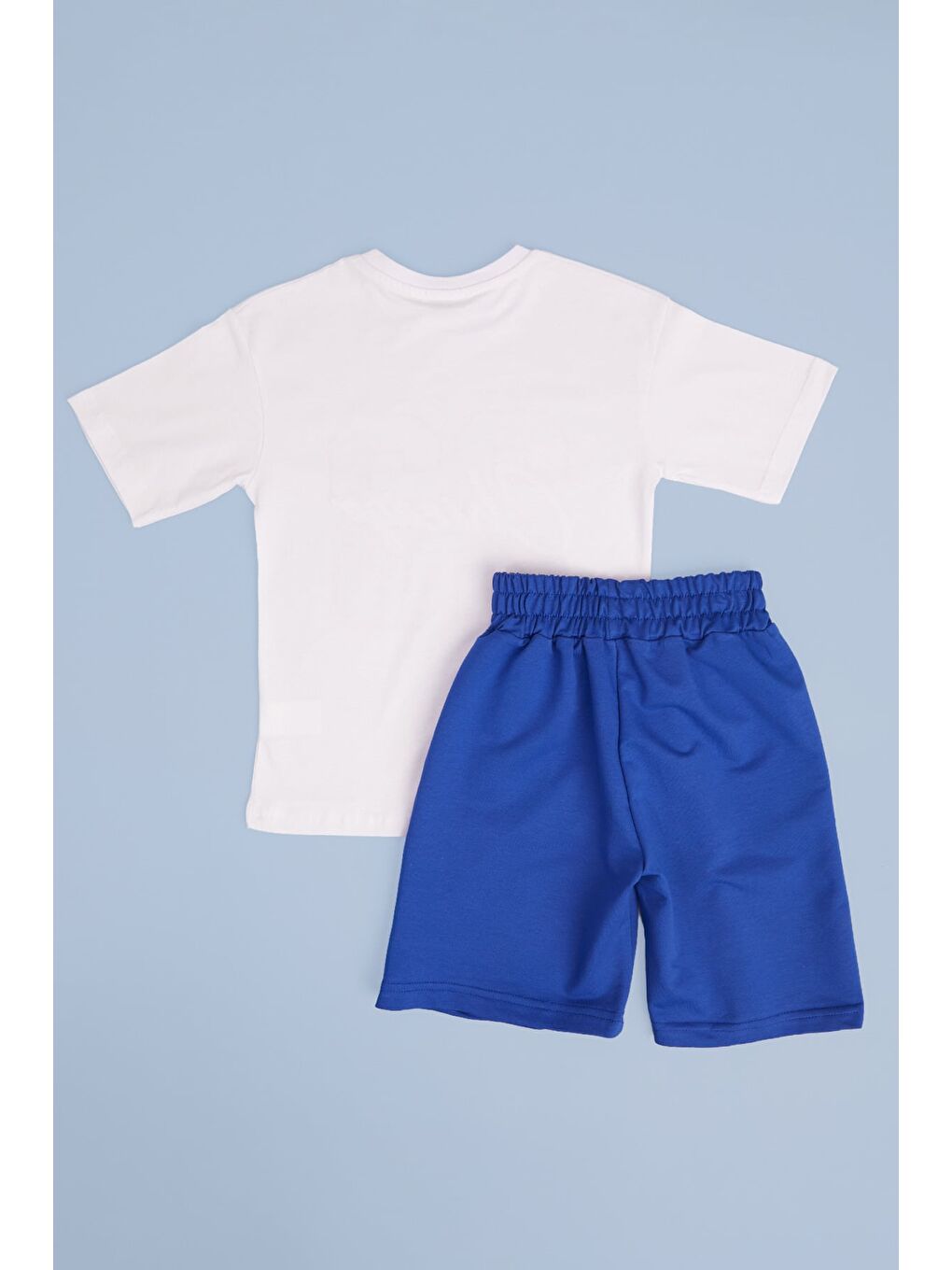 Mavi %100 Pamuk Sayı Ve Yazı Baskılı Erkek Çocuk Takım-1