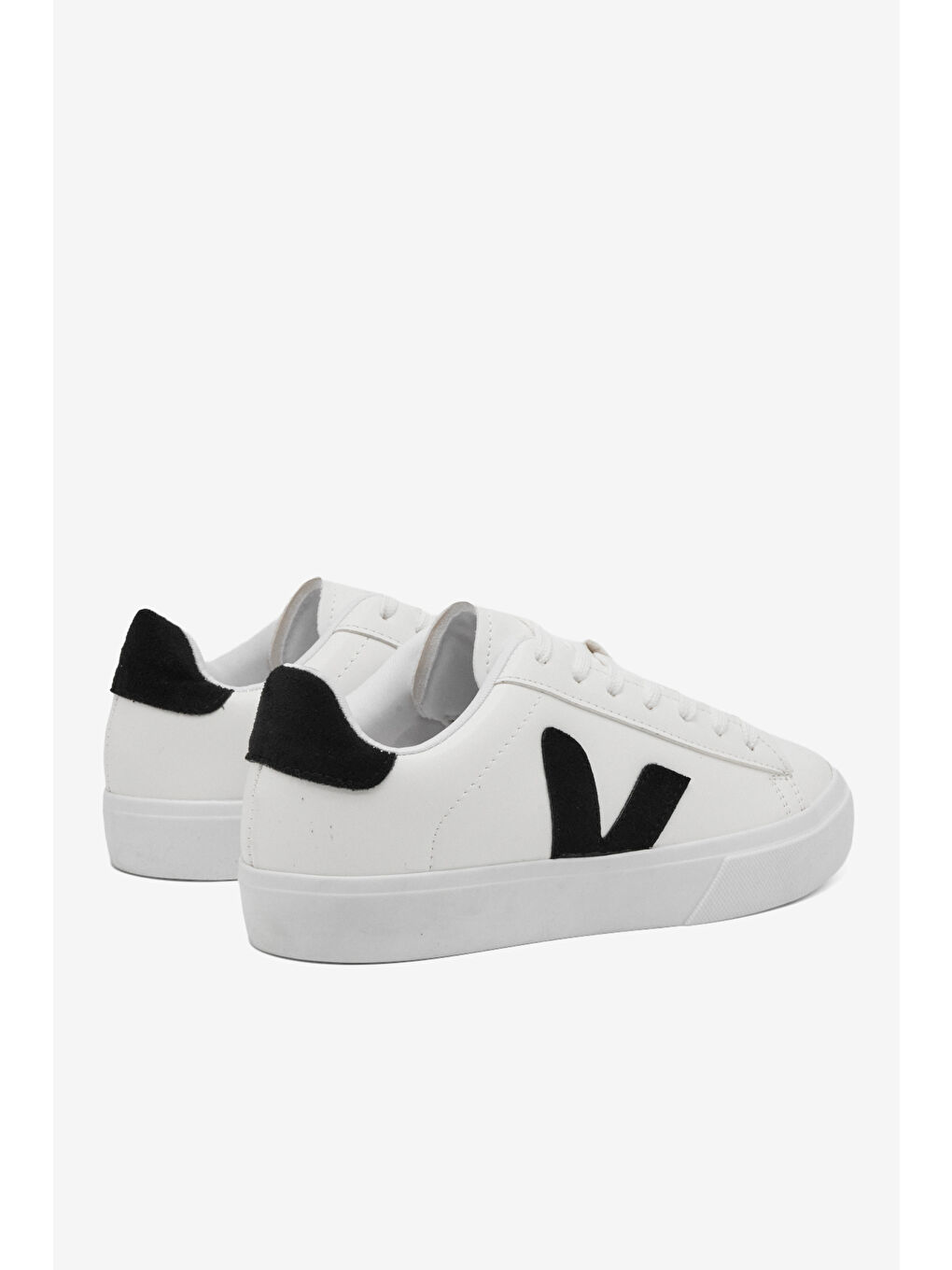 Kadın Beyaz Siyah Kauçuk Taban Rahat Bağcıklı Sneaker-4