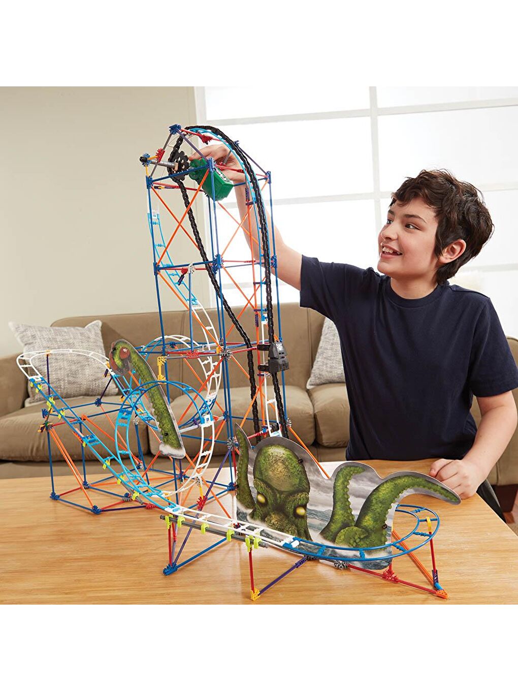 KNex Karışık K'Nex Krakens Revenge Roller Coaster (Motorlu) Hız Treni - 1