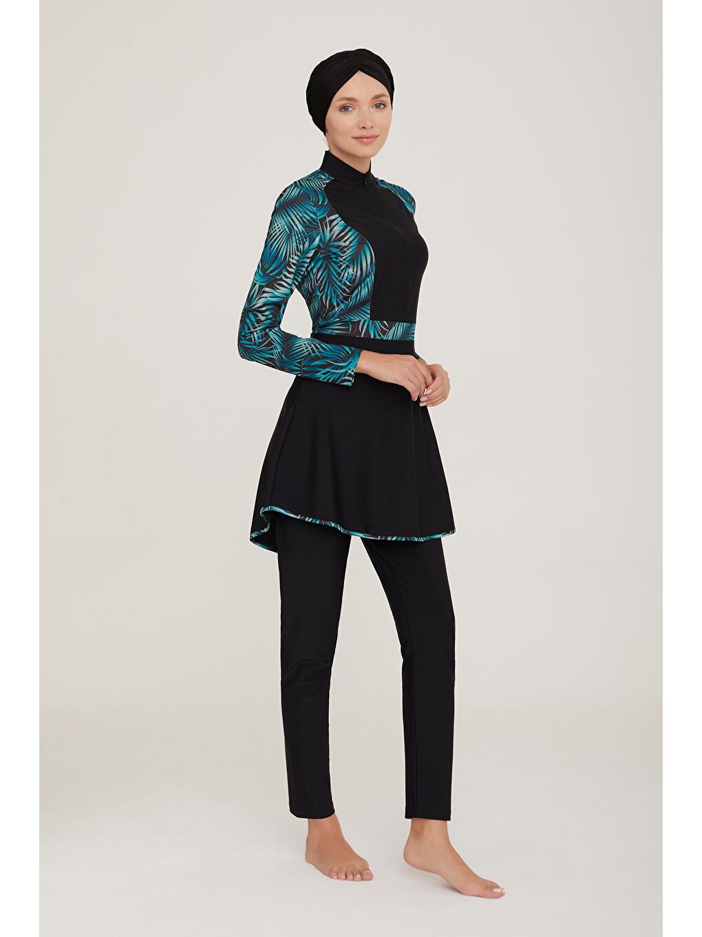 Elastanlı Tam Kapalı Tesettür Mayo Andromeda 1 4428 Siyah-2