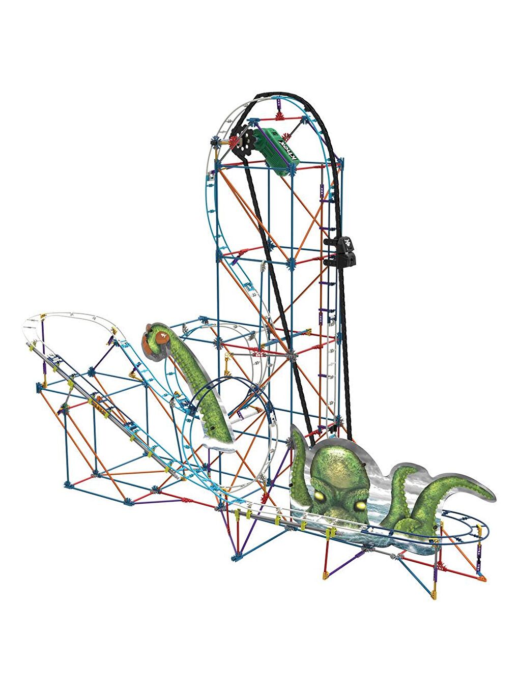 KNex Karışık K'Nex Krakens Revenge Roller Coaster (Motorlu) Hız Treni - 4