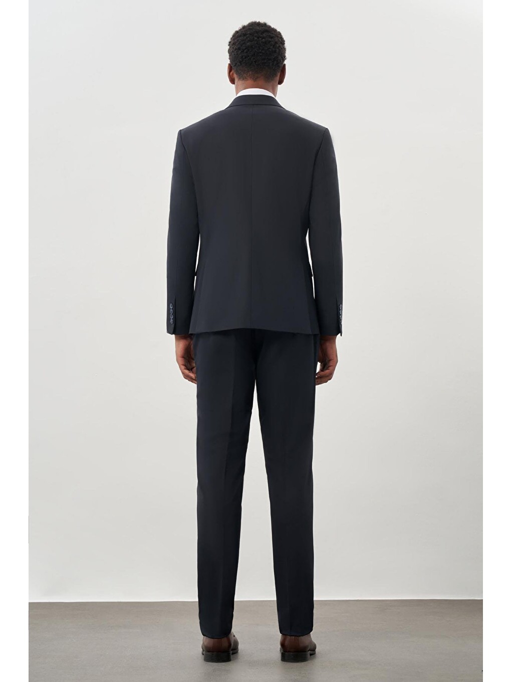Koyu Lacivert Düz Mono Yaka Esnek 6 Drop Slim Fit Classic Takım Elbise 1001245178-4