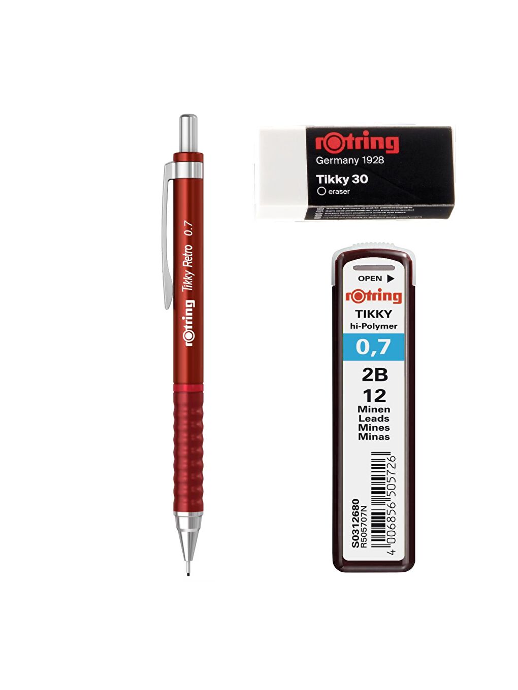 Retro Versatil Uçlu Kalem Uç-Silgi 3 lü Okul Seti 0.7-1