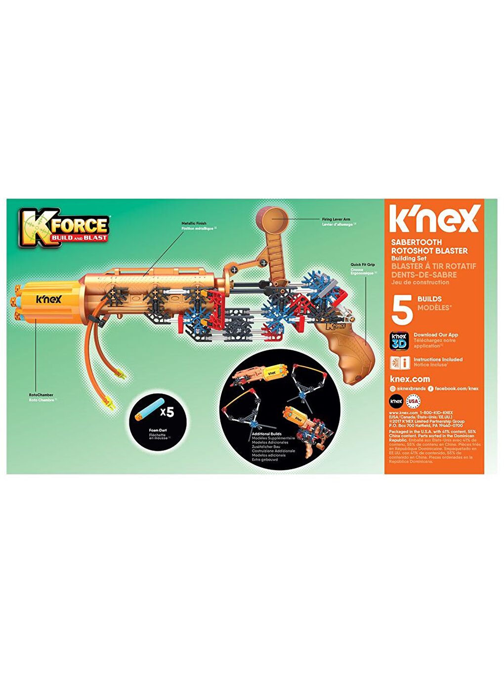 KNex Karışık K'Nex K-Force Sabertooth Rotoshot Blaster Building Set 47024 - 2