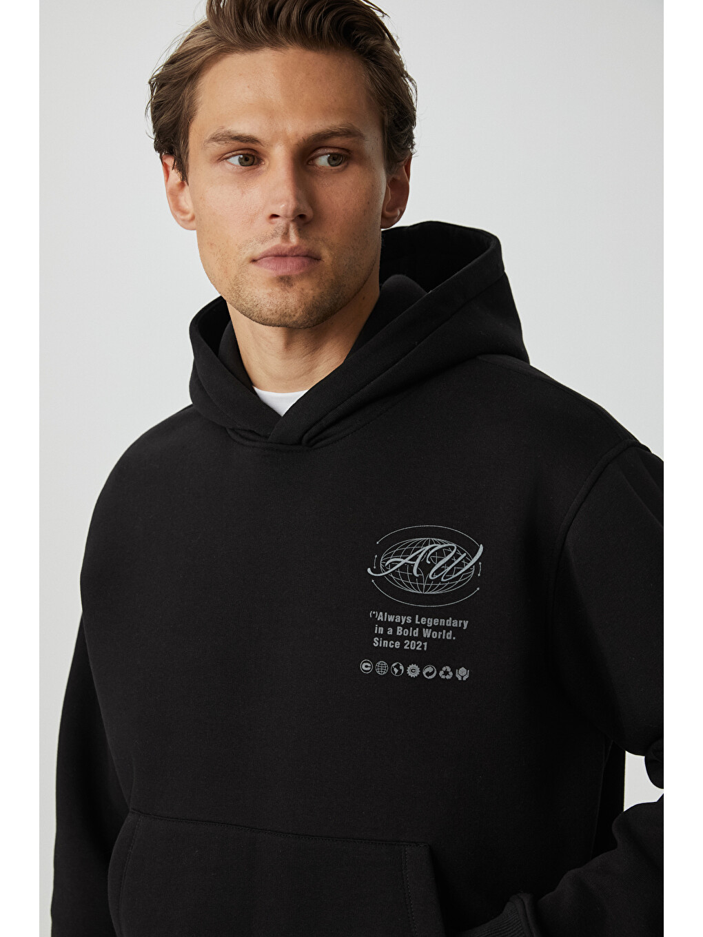 Legandary Erkek Yumuşacık Siyah Sweatshirt-1