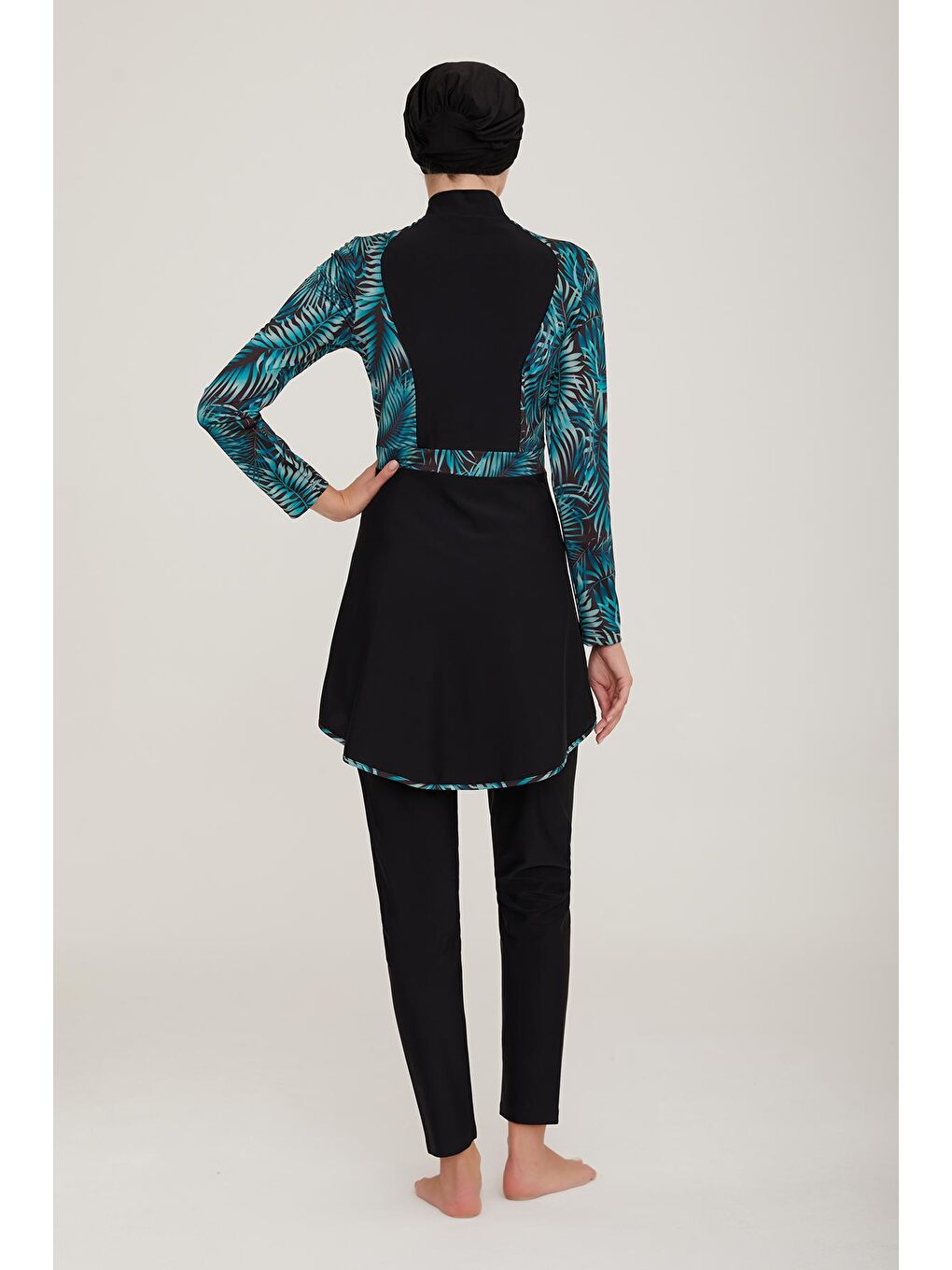 Elastanlı Tam Kapalı Tesettür Mayo Andromeda 1 4428 Siyah-4