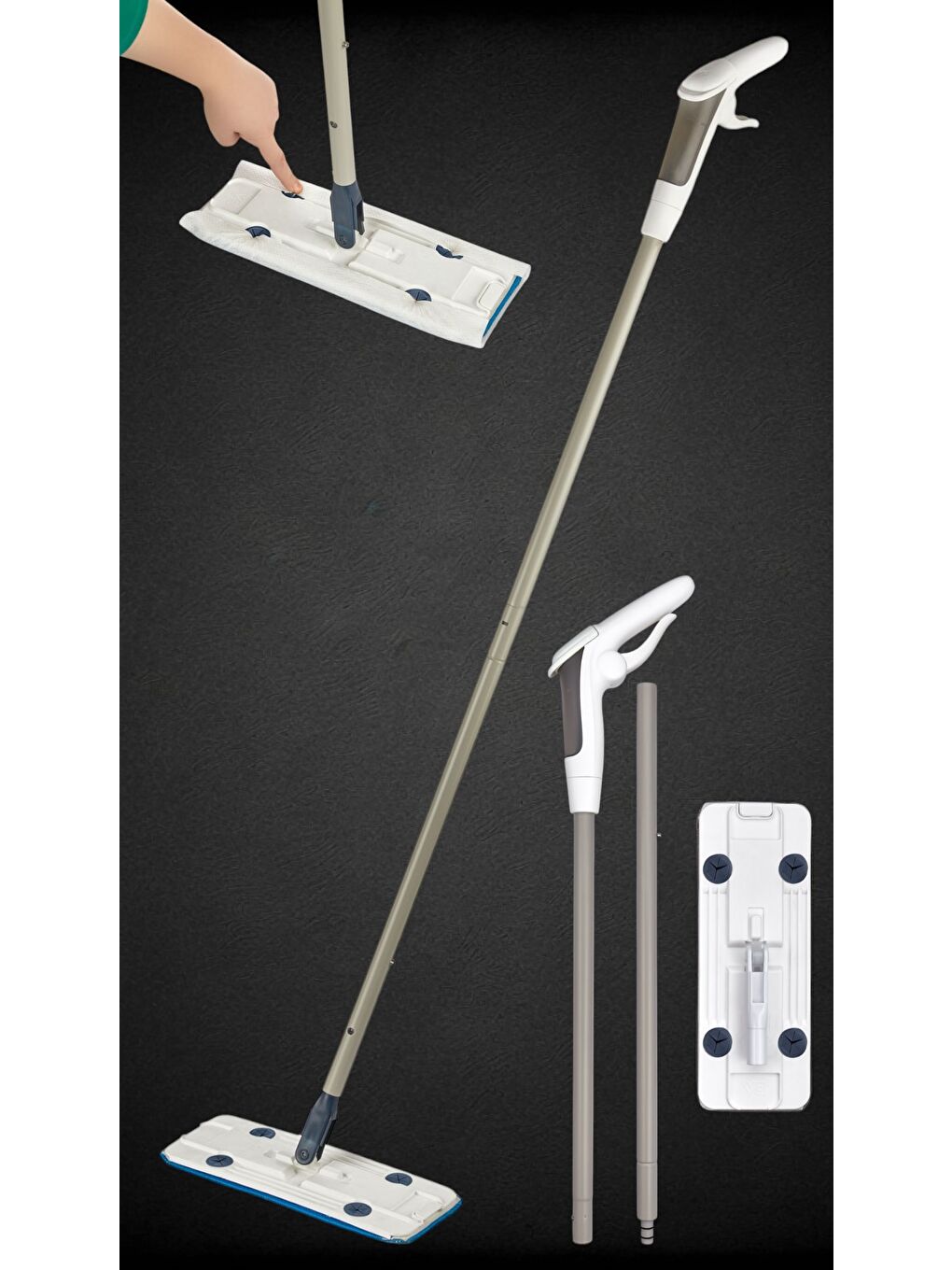 Gri Vip Ahmet VP-497 Su Deterjan Hazneli Sprey Mop