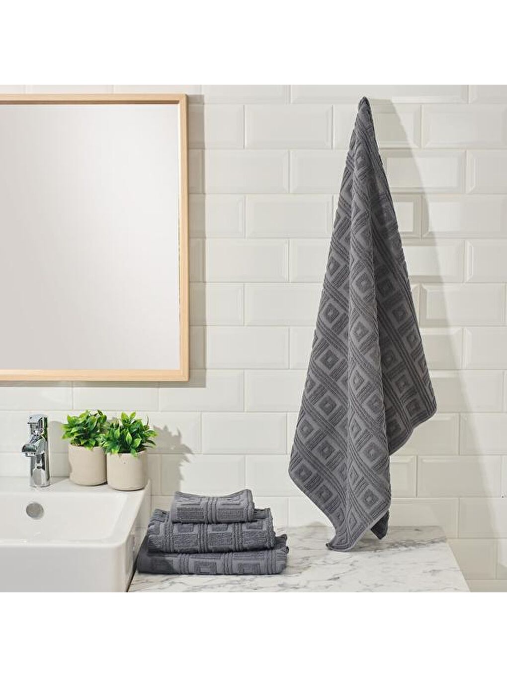Soft Kybele Banyo Havlusu - Antrasit - 70x140 cm