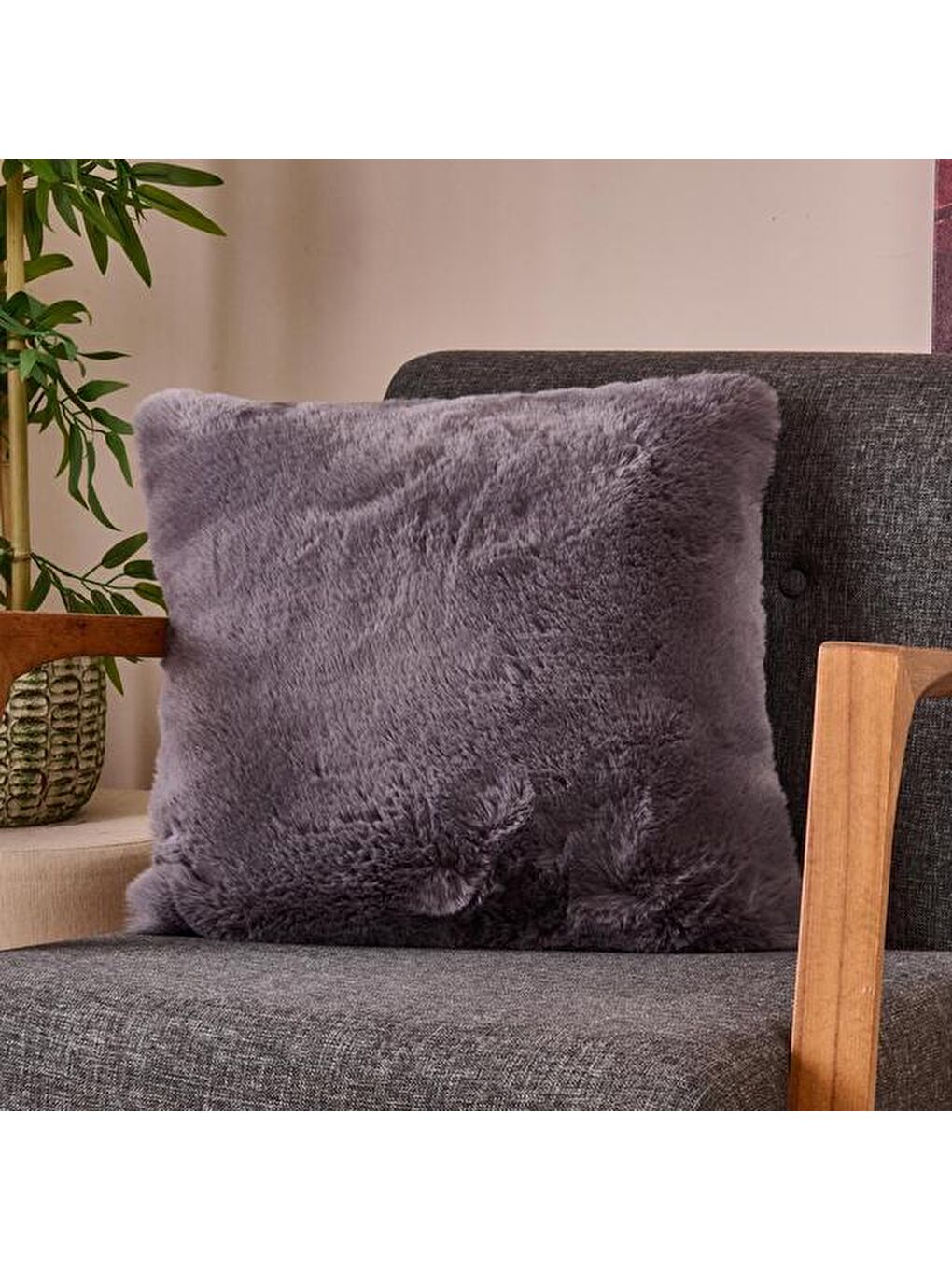 Soft Post Kırlent - Antrasit - 45x45 cm