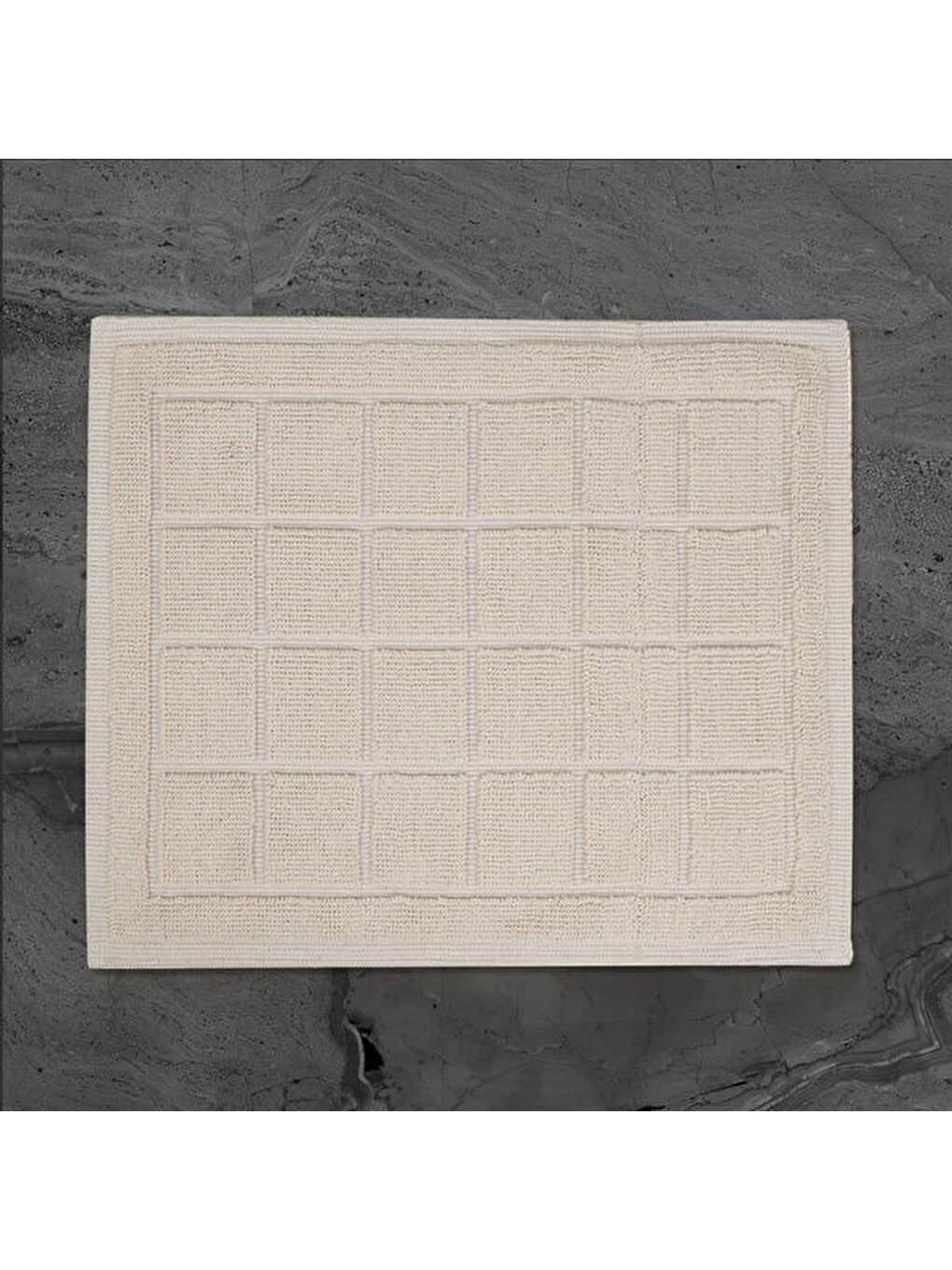 Soft Kare 2'li Banyo Paspası - Ekru - 60x100 cm + 50x60 cm-2