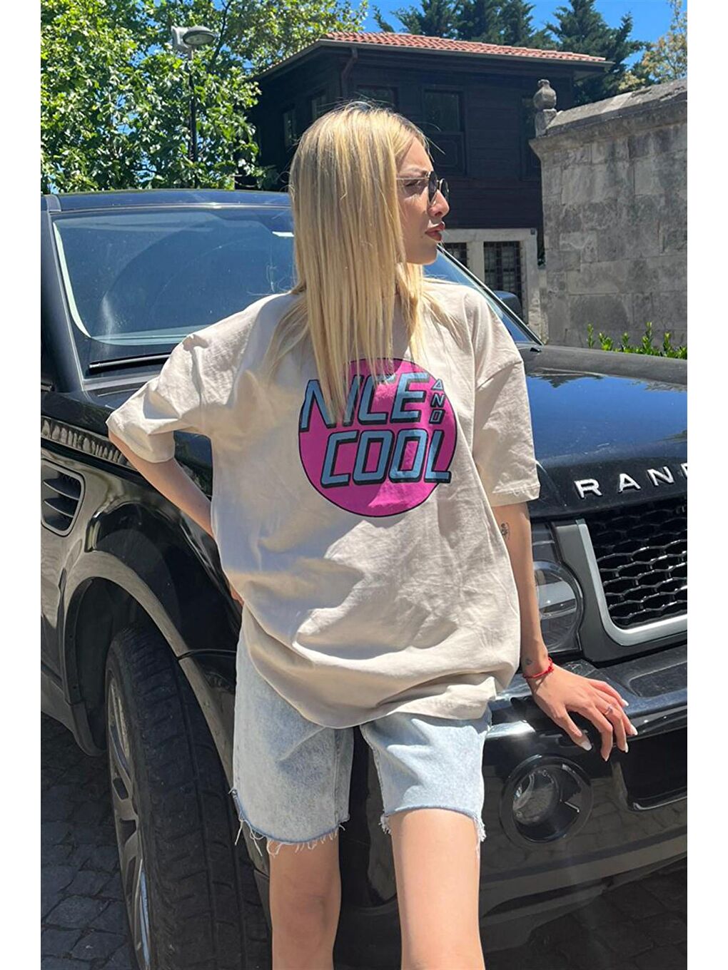 Bej Baskılı Tişört Mg1149-1