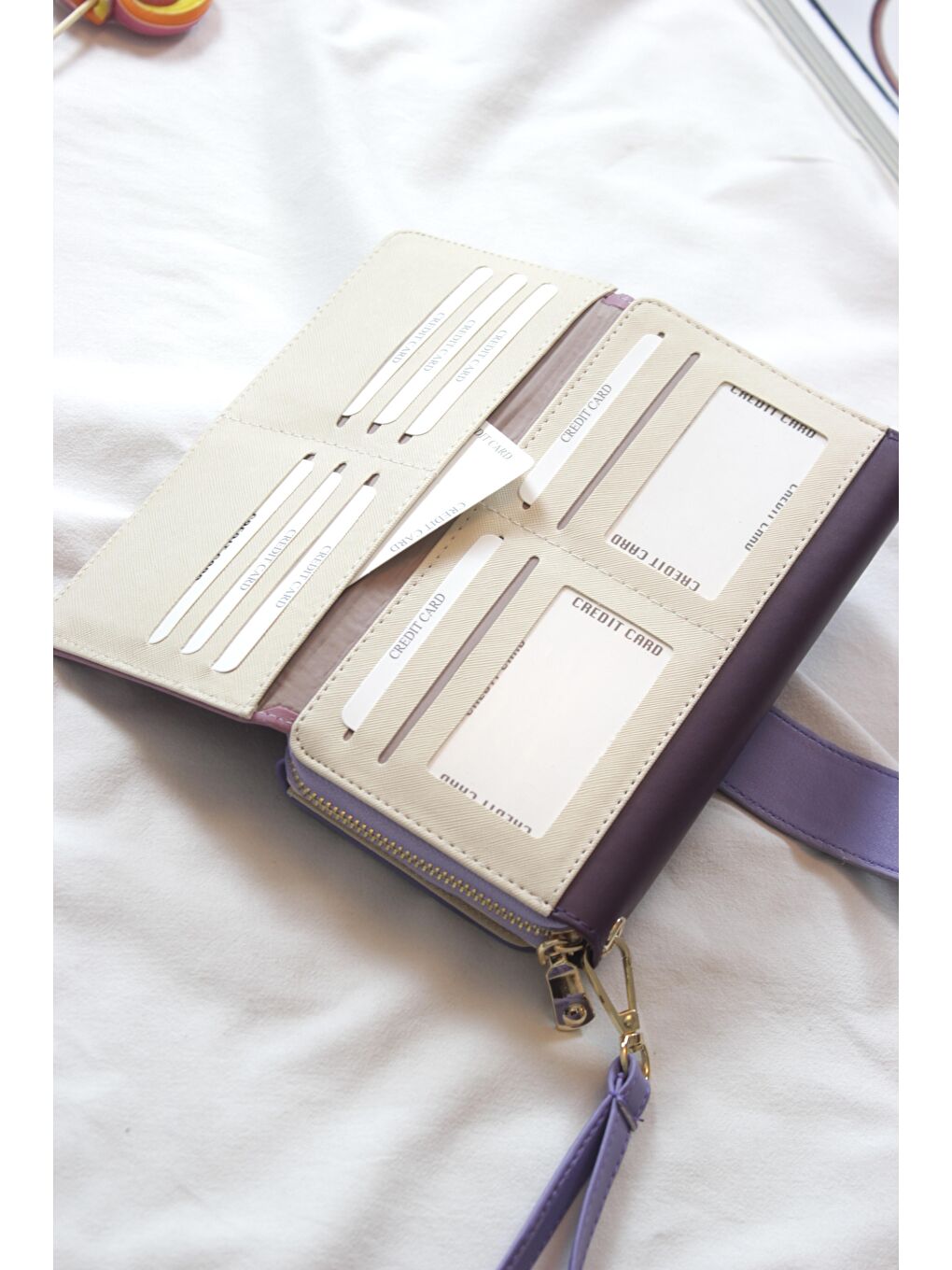 Pembe Büyük Boy Renkli Kadın Cüzdan Ve El Çantası-3