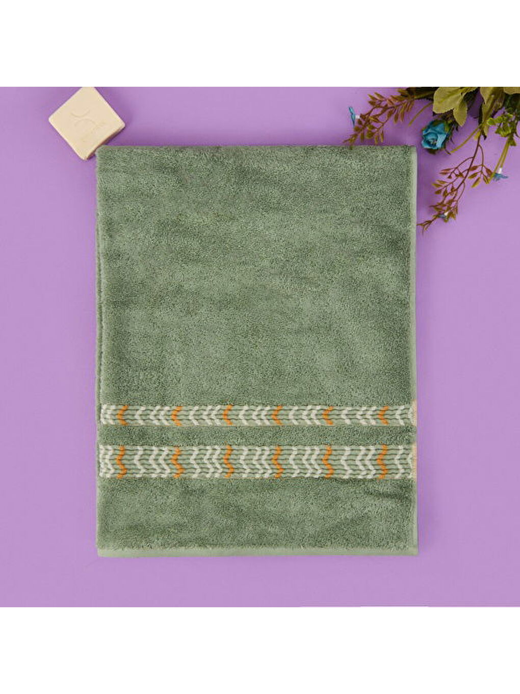 Soft Fiona Banyo Havlusu - Yeşil - 70x140 cm