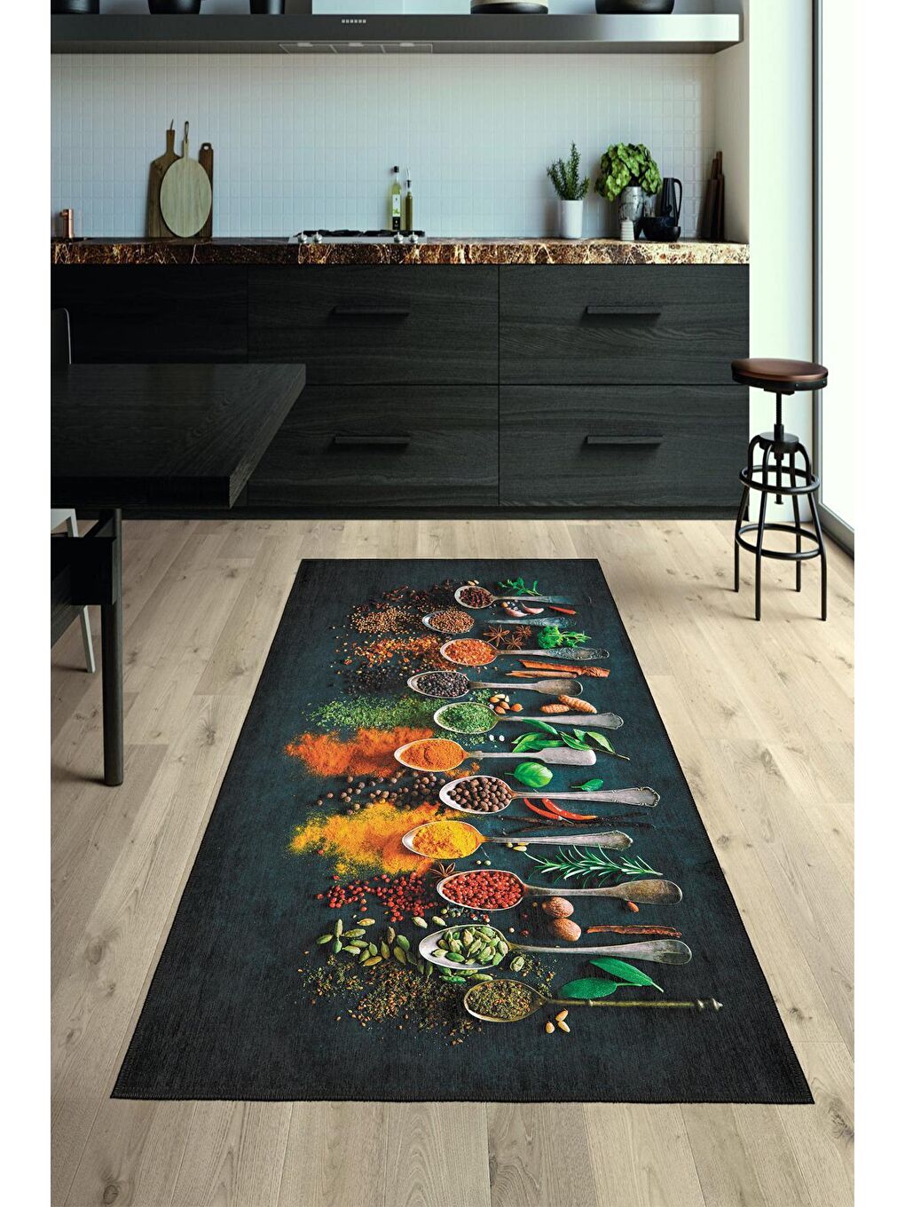 Homefesto Karışık Premium Kalite, Pamuk ve Kaydırmaz Taban, Yıkanabilir, Mutfak Halısı  120 x 180 cm