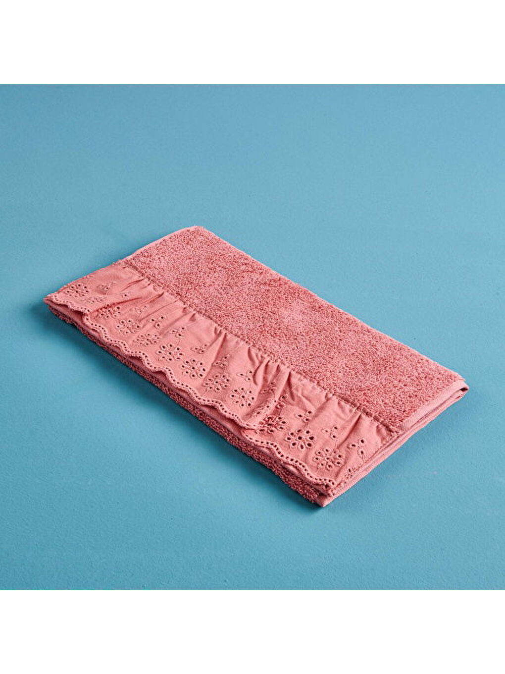 Evidea Pembe Soft Fırfırlı El Havlusu - Gülkurusu - 30x50 cm - 1