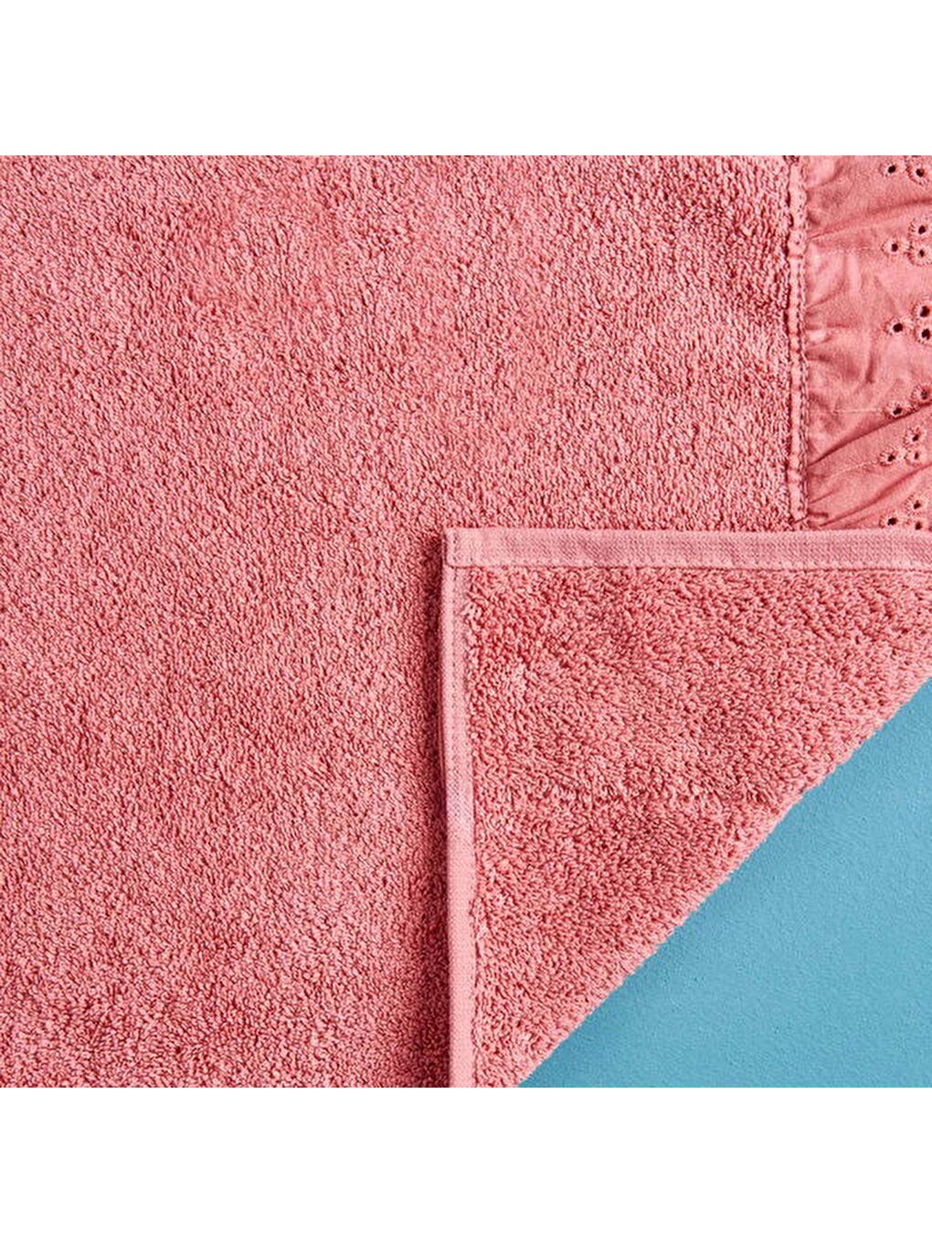 Evidea Pembe Soft Fırfırlı El Havlusu - Gülkurusu - 30x50 cm - 2