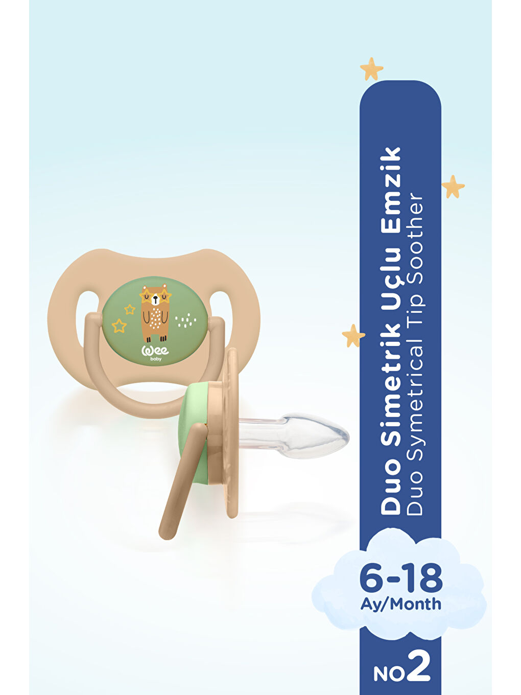 Duo Simetrik Uçlu Emzik 6-18 Ay No:2-2