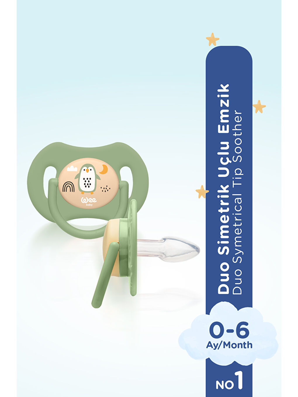Duo Simetrik Uçlu Emzik 0-6 Ay No:1-1
