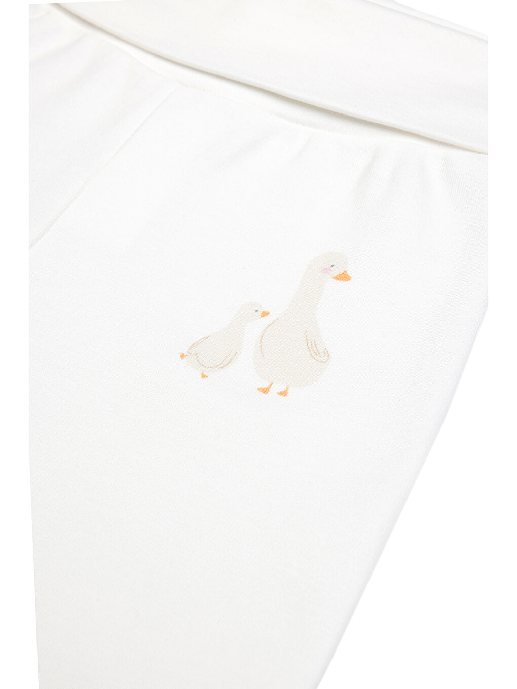 Unisex Kaz Desenli 2'li Patikli Alt Yenidoğan-9 Ay Ekru-7