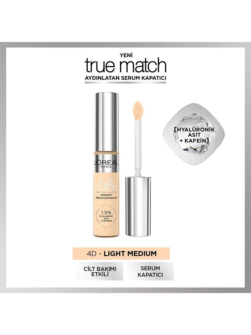 L'Oreal Paris Nude True Match Aydınlatan Serum Kapatıcı - 4D Light Medium