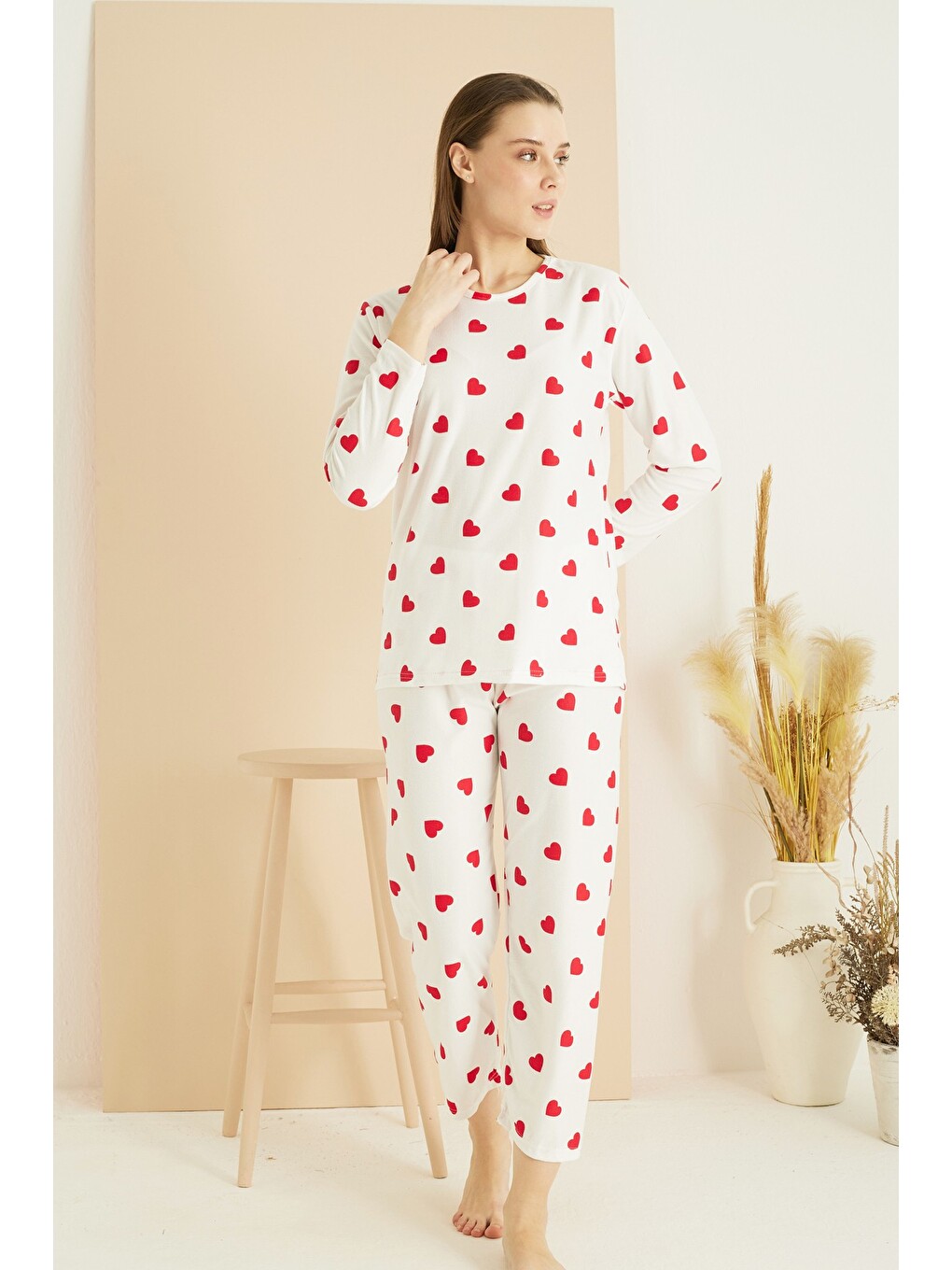 Karışık İnterlok Pamuklu Örme Pijama Takım 7819-1