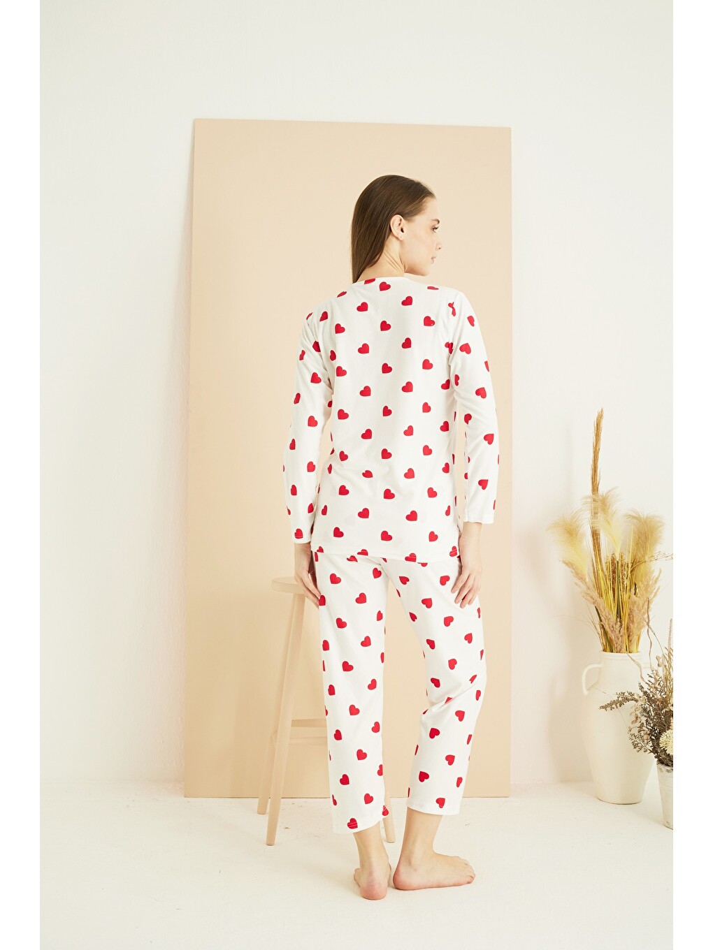 Karışık İnterlok Pamuklu Örme Pijama Takım 7819-2