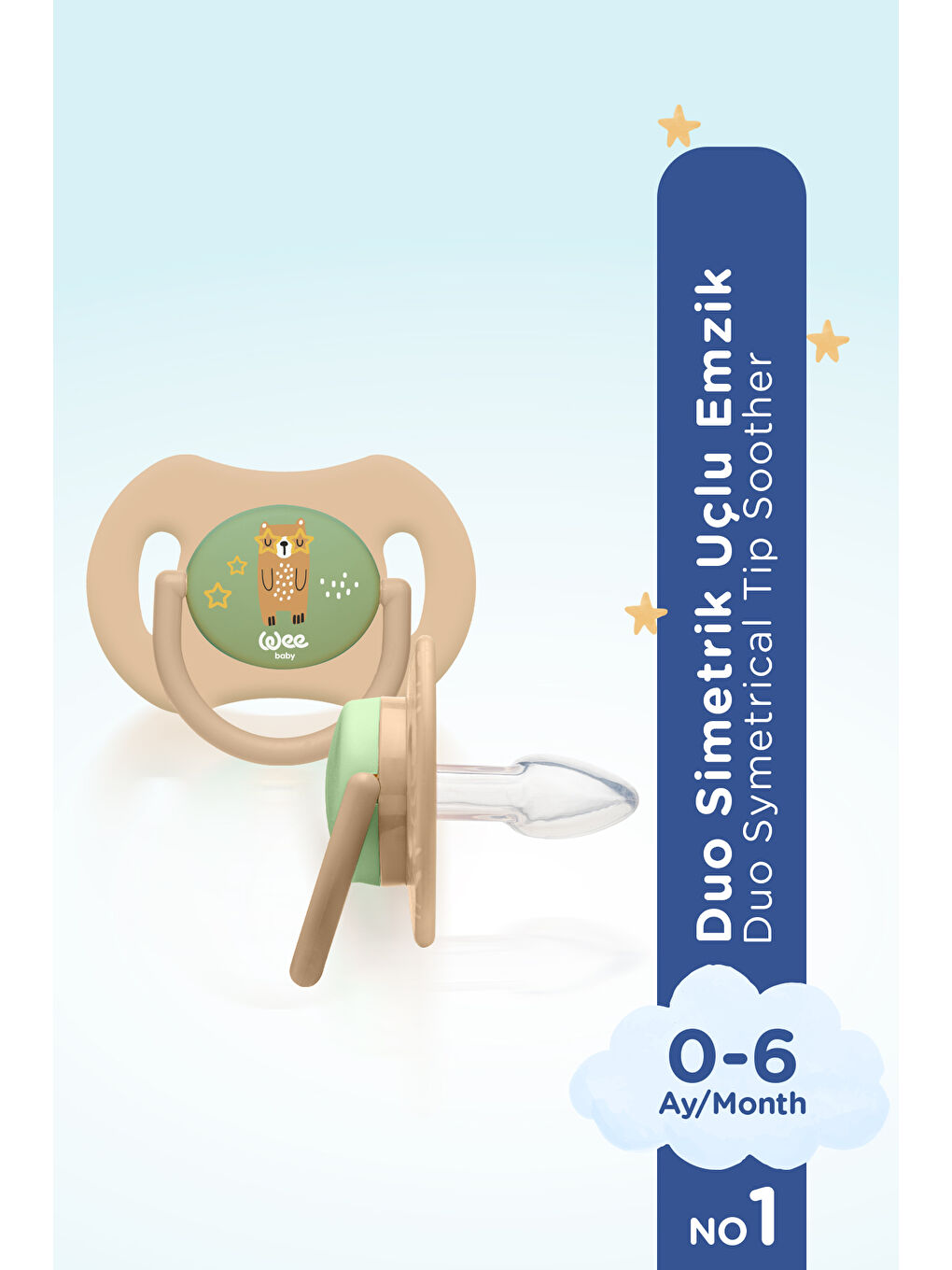 Duo Simetrik Uçlu Emzik 0-6 Ay No:1-2