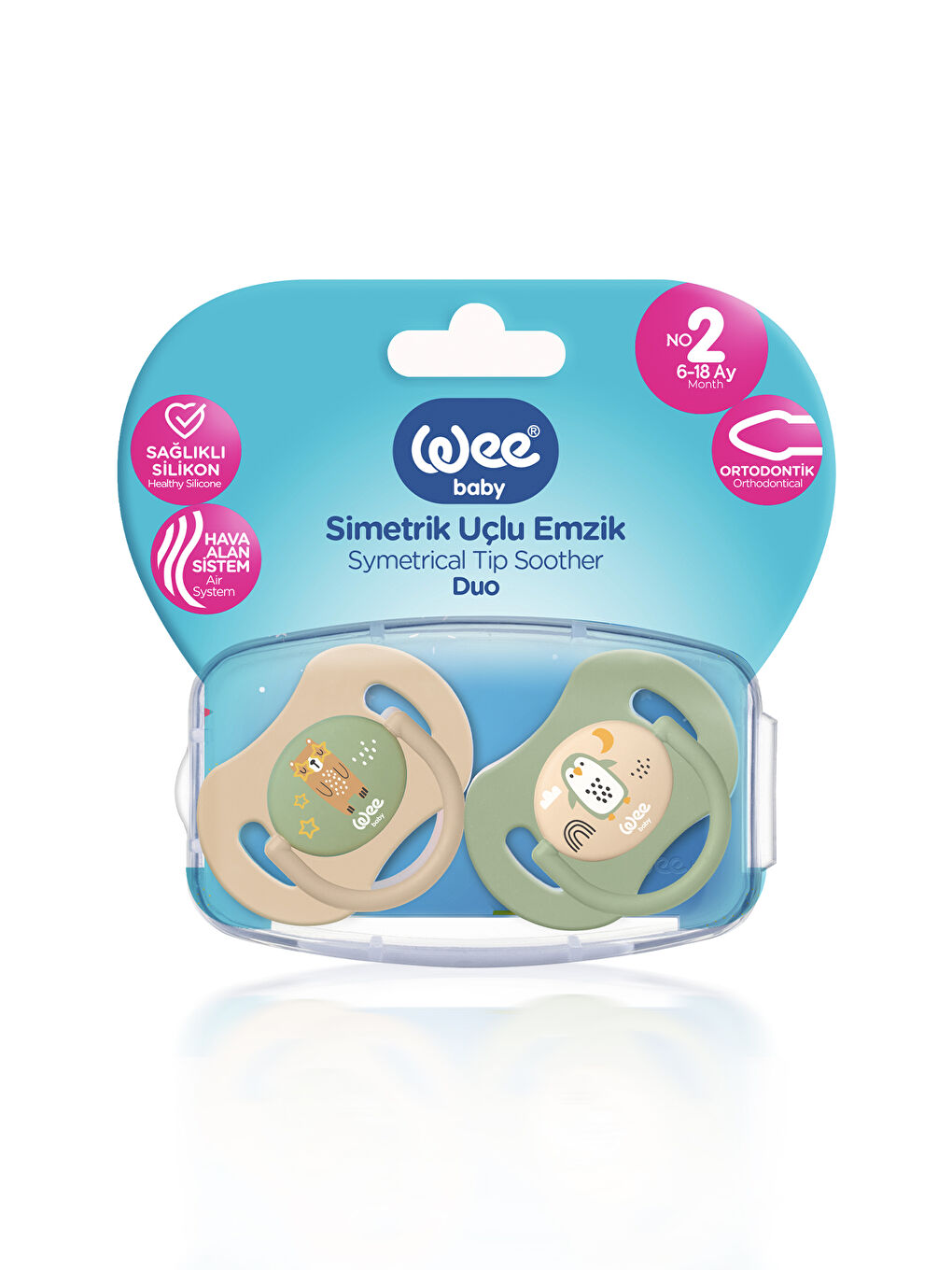 Duo Simetrik Uçlu Emzik 6-18 Ay No:2-4