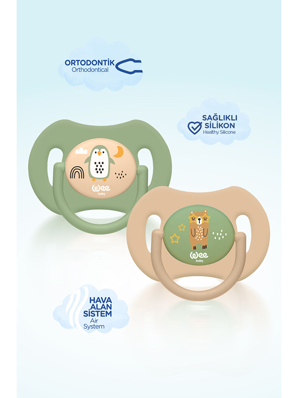 Duo Simetrik Uçlu Emzik 0-6 Ay No:1-3