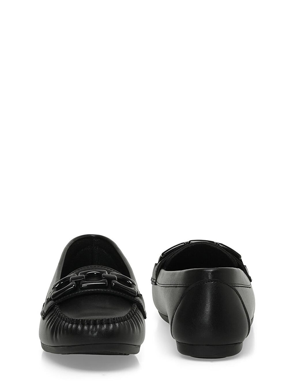 DS23007 4FX Siyah Kadın Loafer-4