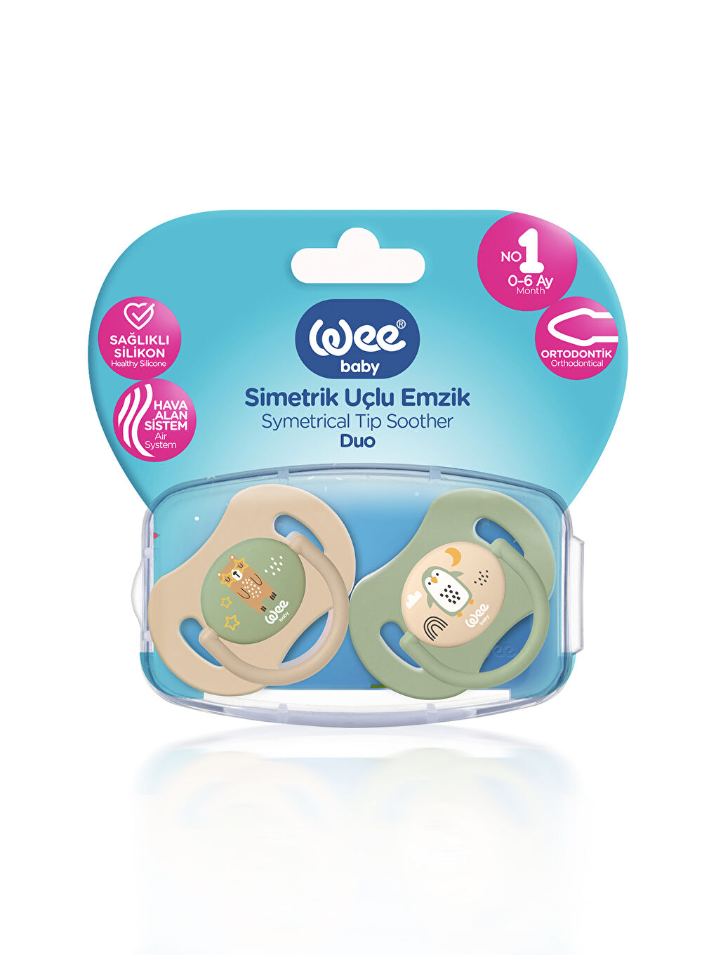 Duo Simetrik Uçlu Emzik 0-6 Ay No:1-4