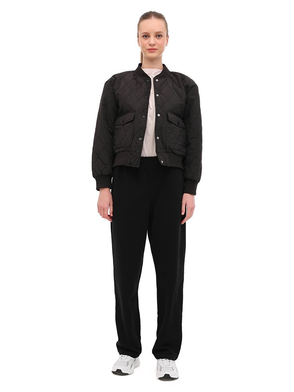 WL 1W-KC-01 5PR Siyah Kadın Mont-2