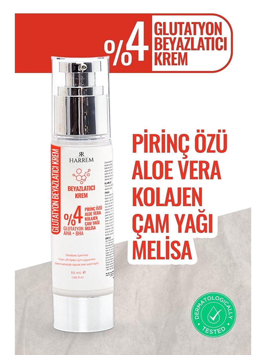 Harrem Renksiz Glutatyon Beyazlatıcı Leke Karşıtı Hücre Yenileyici Krem 50 ml - 1