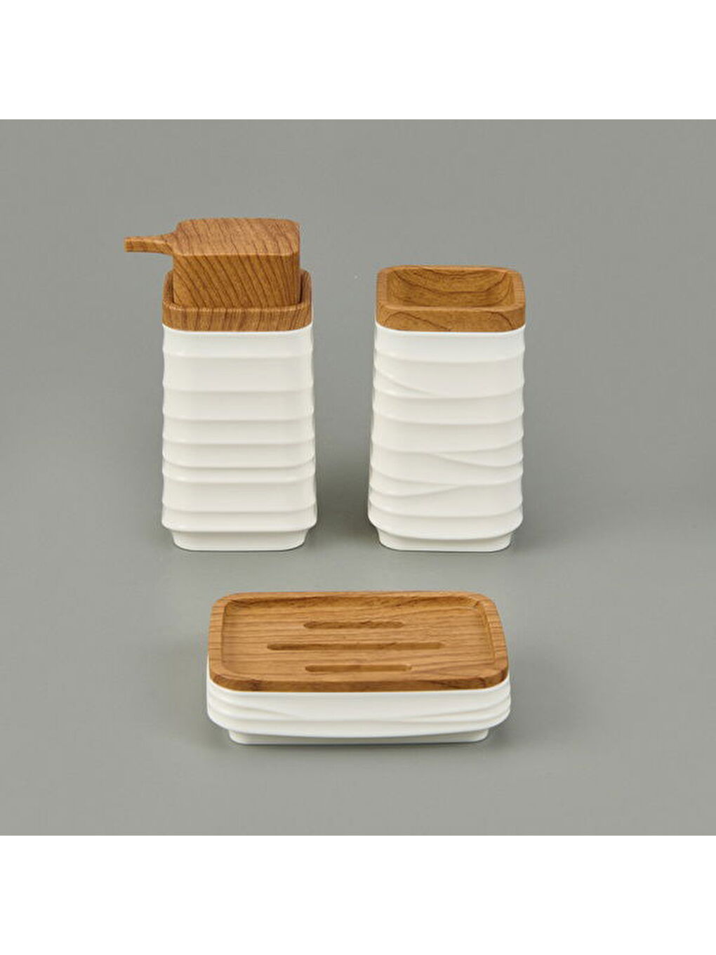 Bath Luna Kare 5’li Banyo Seti - Beyaz-1