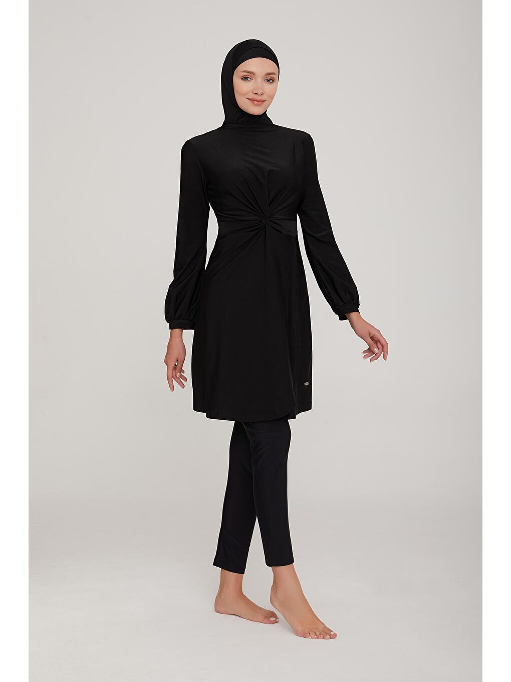 Şık Likralı Tam Kapalı Tesettür Mayo Tummy 2 4464 Siyah-2