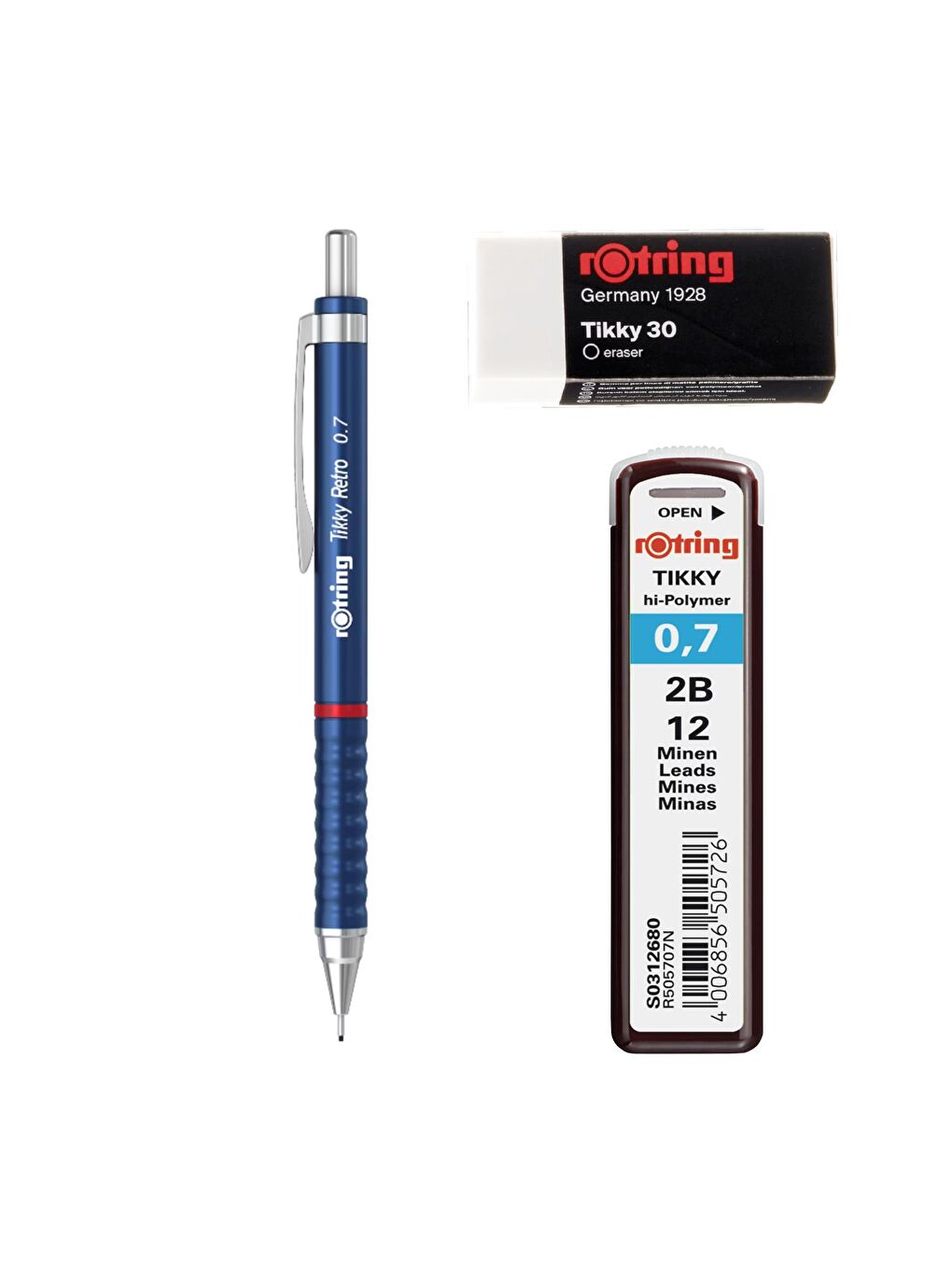 Rotring Retro Versatil Uçlu Kalem Uç-Silgi 3 lü Okul Seti 0.7 - 1