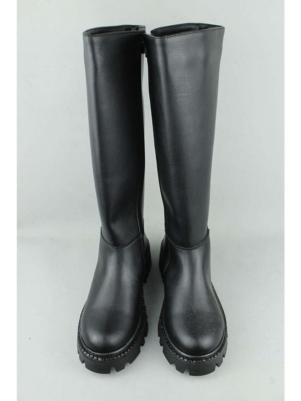 Siyah 120.1417 Fermuarlı Kalın Taban Kışlık Çizme Kadın-3