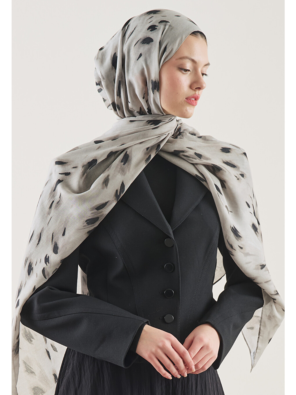 Bej Leopard Desen Rami Şal Taş-3