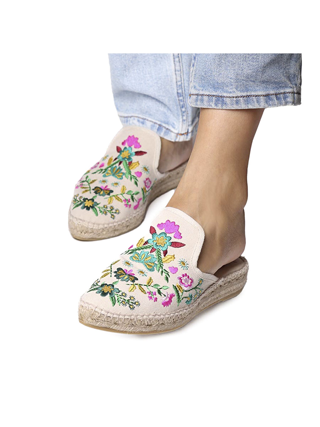 Karışık Kadın Terlik Culip Floral-3