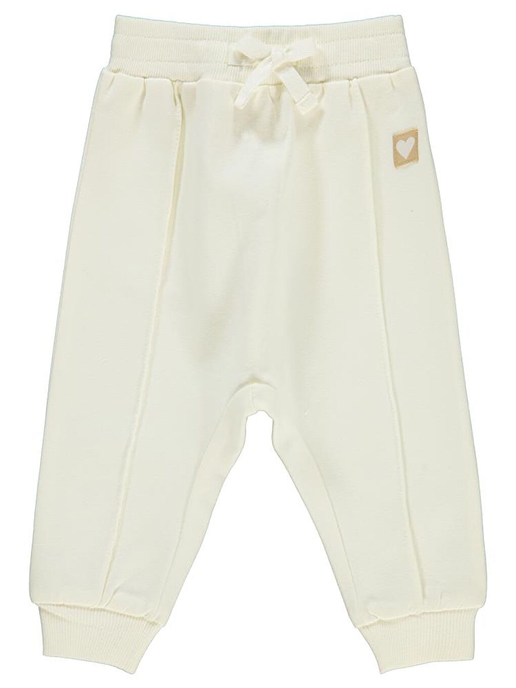 Ekru Baby Basic Kalp Etiketli 6-18 Ay Eşofman Altı