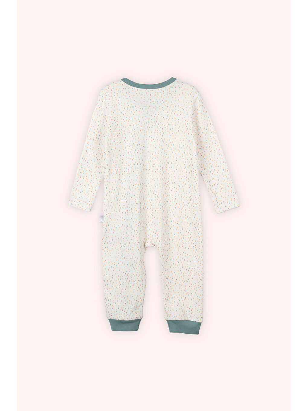 Yenidoğan Baskılı Biye Detaylı Patikli Ekru Tulum-2