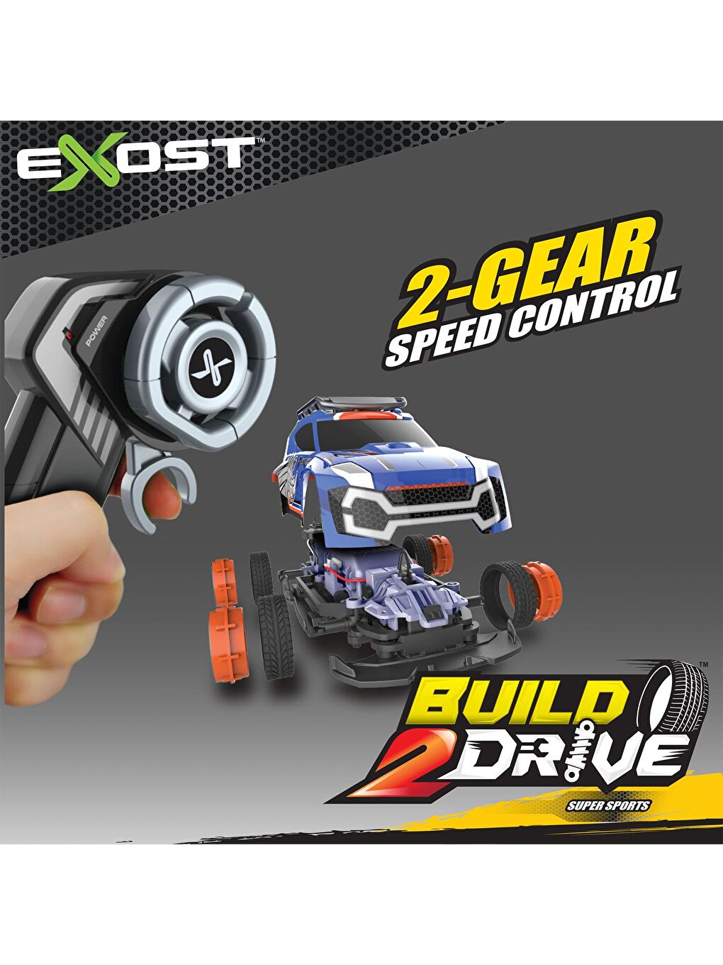 Silverlit Exost Build 2 Drive Kumandalı Yarış Aracı Kiti - Mavi - 1