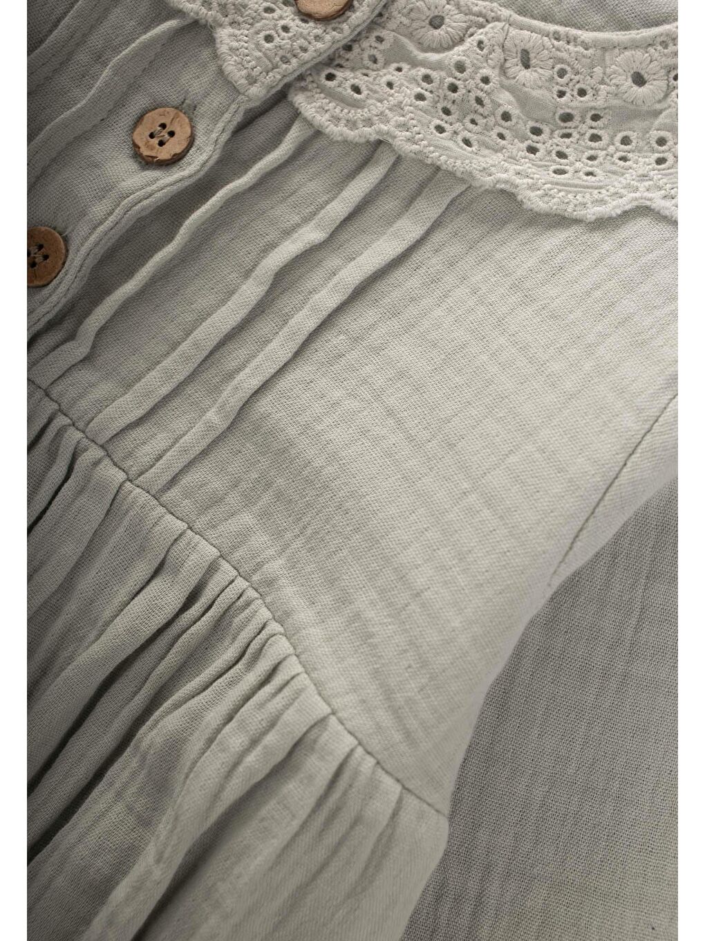 Turkuaz Kız Çocuk Müslin Çıtçıtlı Body-2