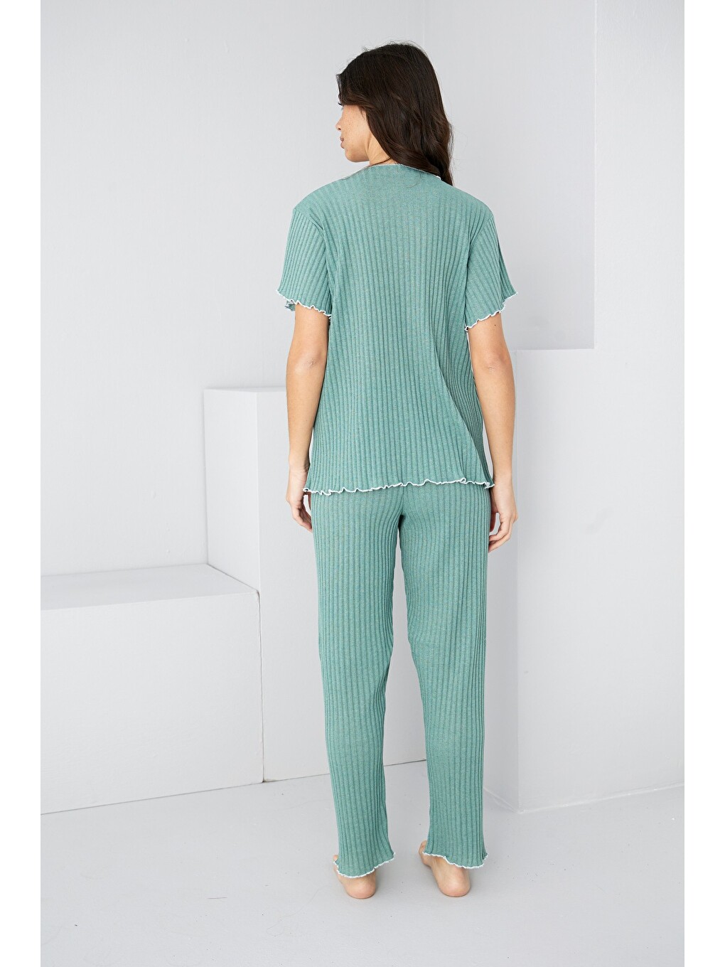 Karışık Mevsimlik İnce Fiyonklu Pijama Takım7879-2
