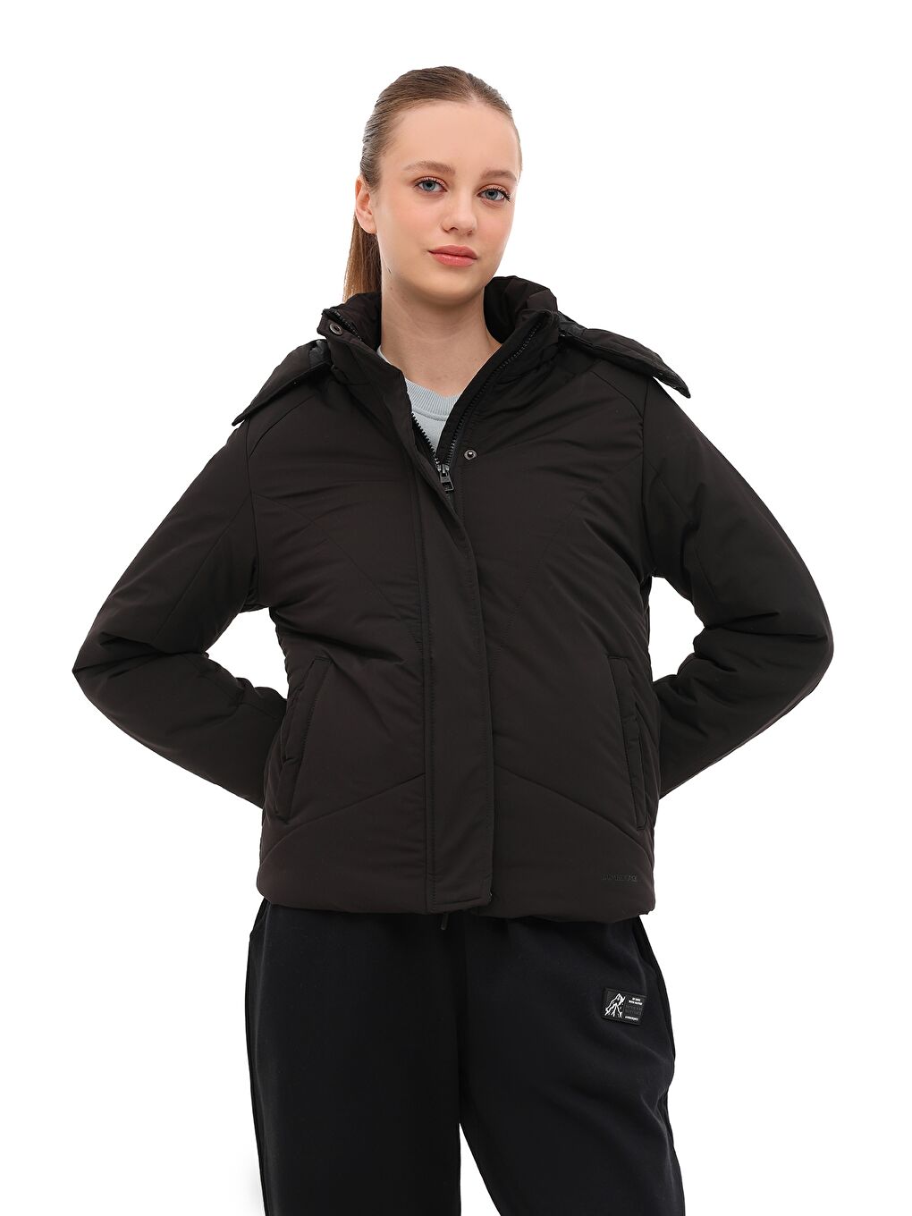 WL 1LURID KSYWJ23734 5PR Siyah Kadın İnce Mont