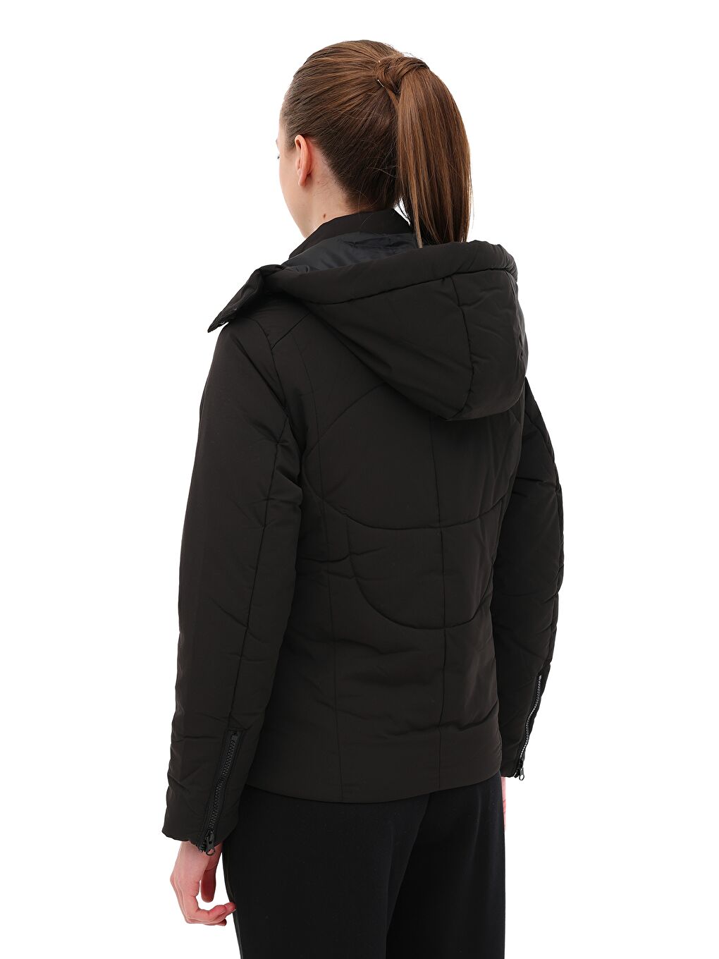 WL 1LURID KSYWJ23734 5PR Siyah Kadın İnce Mont-1